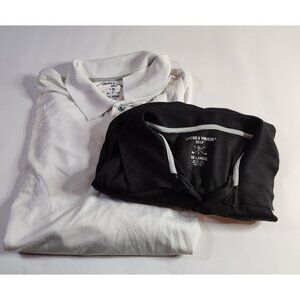 Set of 2 Cross & Winsor Golf Polo Shirts XX Large Black & White Polyester Blend